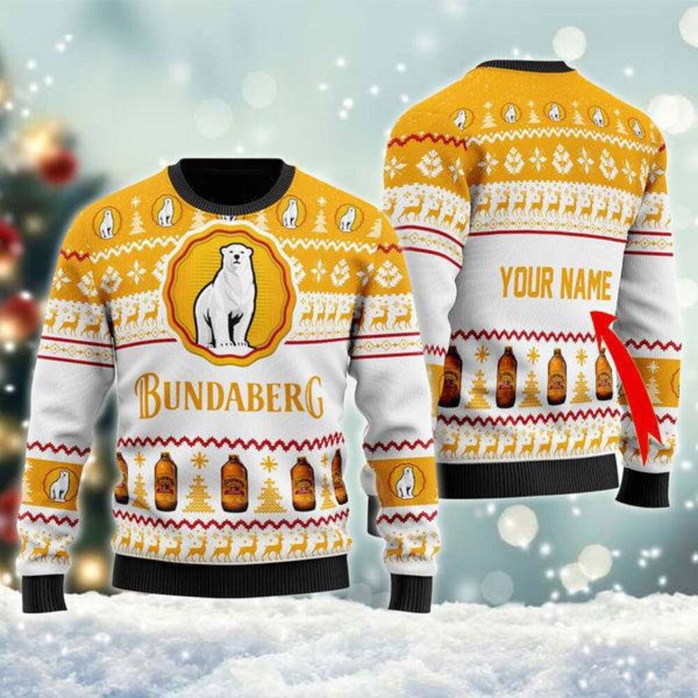 Personalized Custom Name BUNDABERG Ugly Christmas Sweater: BUNDABERG Edition - Your Unique Holiday Style!