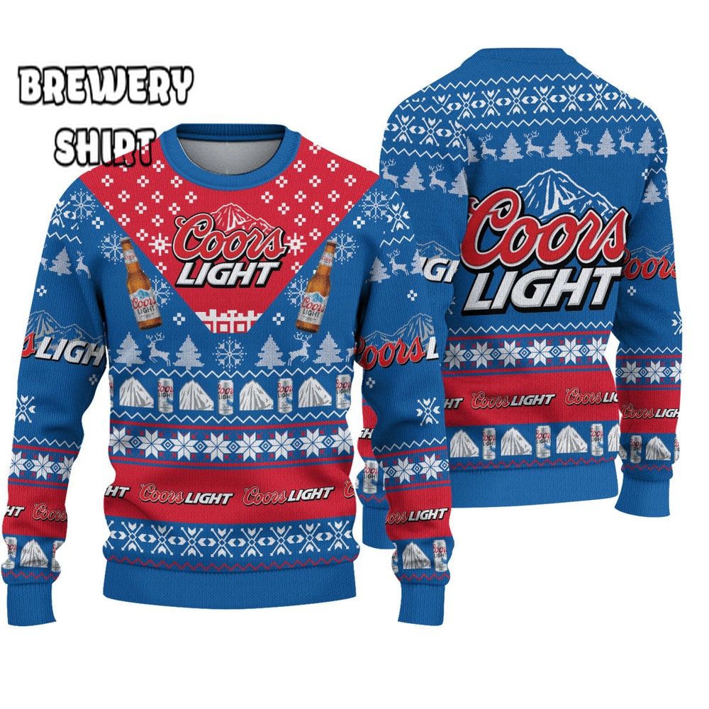 Coors Light Beer Blue Ugly Sweater