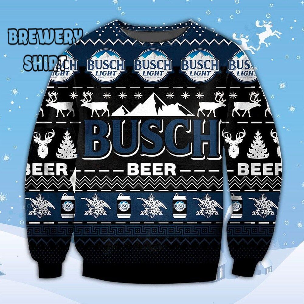 Busch Light Merry Christmas Ugly Christmas Sweater