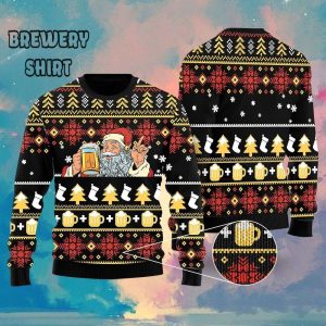 Santa Beer Christmas Ugly Christmas Sweater For Men Women