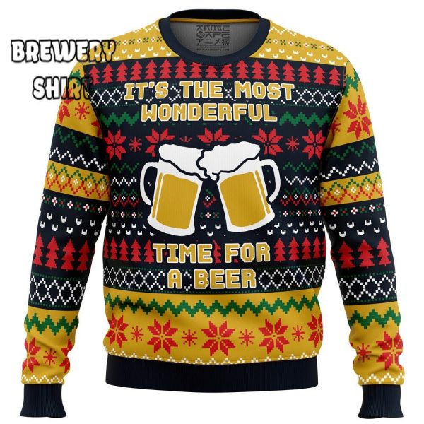 It’s The Most Wonderful Time For A Beer Parody Ugly Christmas Sweater