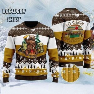 Bear Beer Campfire Christmas Ugly Christmas Sweater – Toast to the Holidays!