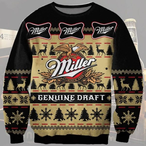 Miller Genuine Draft Beer Ugly Christmas Sweater