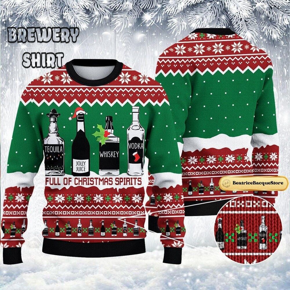 Christmas Spirit Alcohol Sweater - The Perfect Gift for Beer Lovers