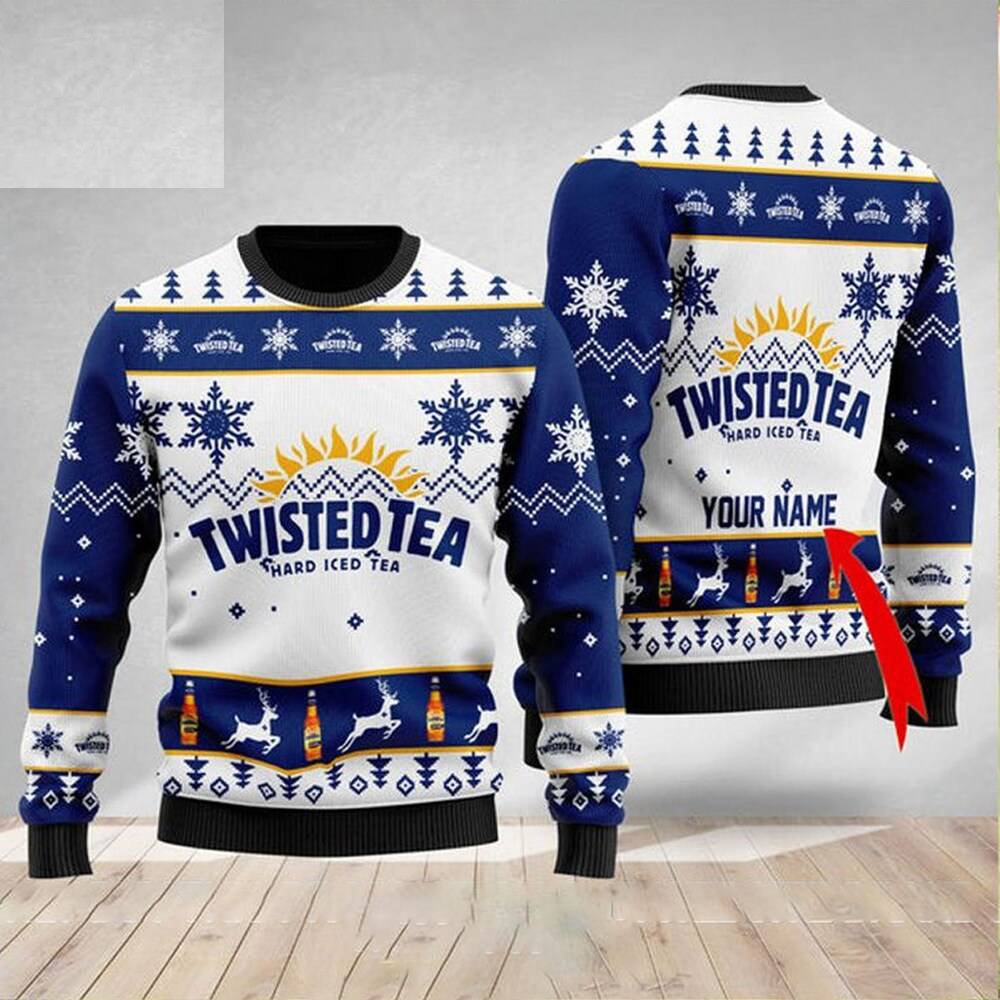 Personalized Custom Twisted Tea Ugly Christmas Sweater