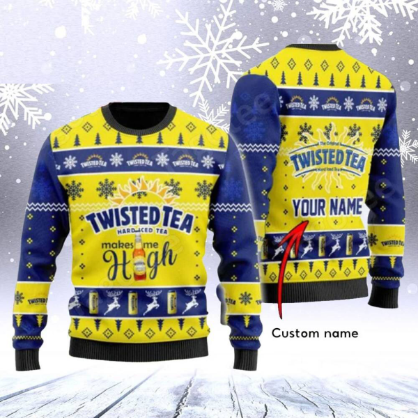 Personalized Twisted Tea Ugly Christmas Sweater