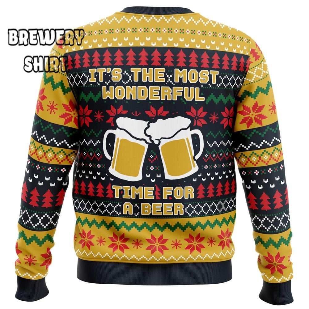 It's The Most Wonderful Time For A Beer Parody Ugly Christmas Sweater!