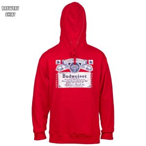Budweiser Classic Logo Red Hoodie Sweatshirt 3