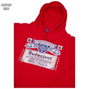 Budweiser Classic Logo Red Hoodie Sweatshirt 4