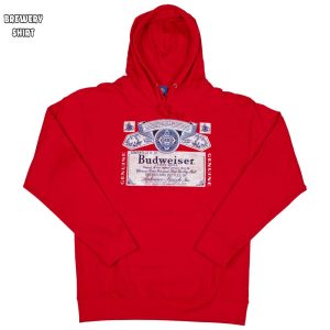 Budweiser Classic Logo Red Hoodie Sweatshirt 5