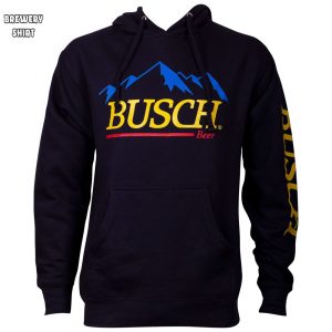 Busch Beer Mountain Logo Mens Blue Hoodie 1