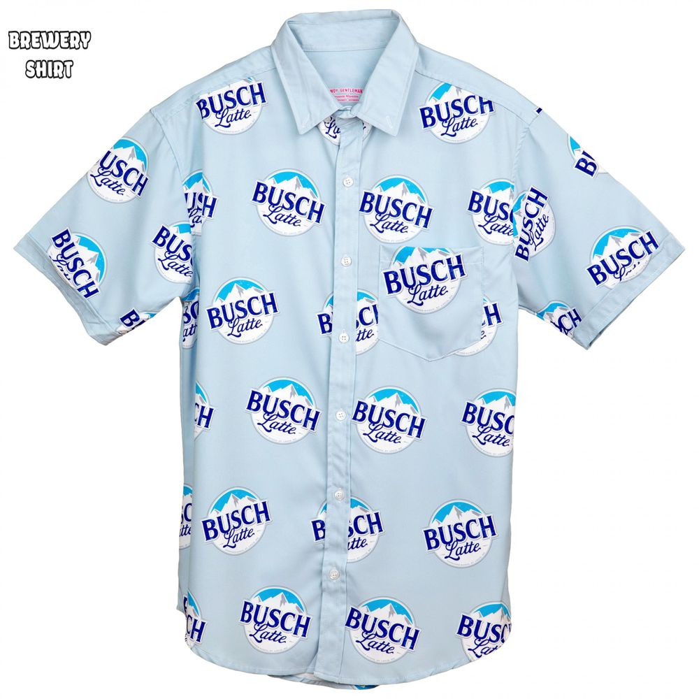 Busch Latte All Over Print Button Down Hawaiian Shirt