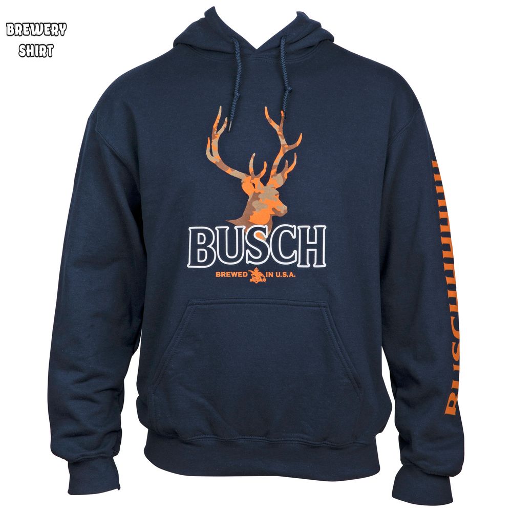 Busch Orange Hunter Camo Deer Hoodie