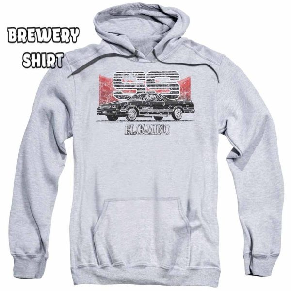 Chevy El Camino Ss Mountains Gray Pullover Hoodie