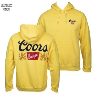 Coors Banquet Front and Back Print Gold Hoodie 0