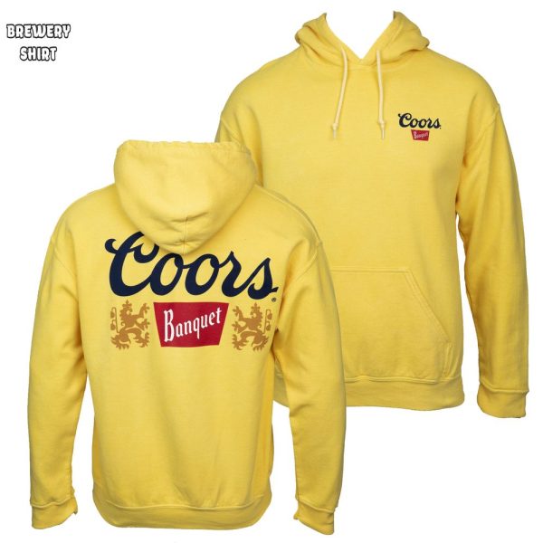Coors Banquet Front and Back Print Gold Hoodie