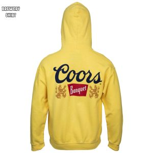 Coors Banquet Front and Back Print Gold Hoodie 1