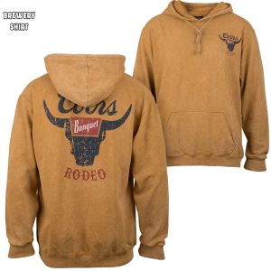 Coors Banquet Rodeo Mineral Wash Front Back Print Pull Over Hoodie 0
