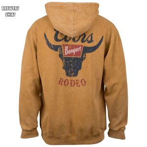 Coors Banquet Rodeo Mineral Wash Front Back Print Pull Over Hoodie 2
