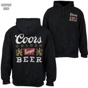 Coors Golden Banquet Mineral Wash Front Back Print Pull Over Hoodie 0