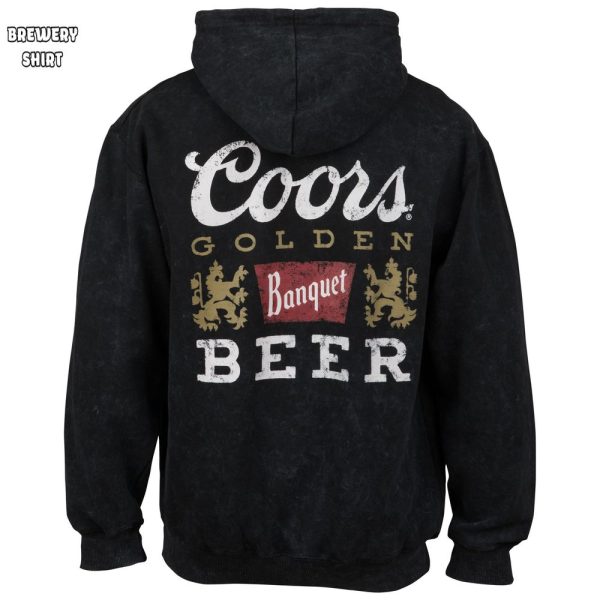 Coors Golden Banquet Mineral Wash Front-Back Print Pull-Over Hoodie