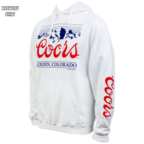 Coors Golden Colorado Mountain Logo and Sleeve Print Hoodie