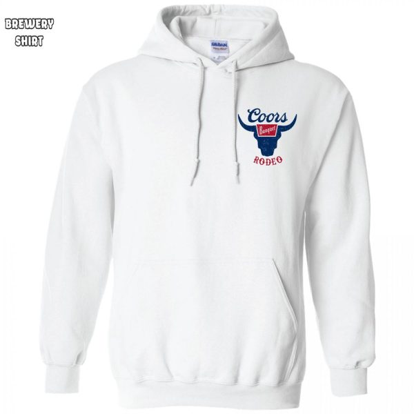 Coors Rodeo Front and Back Logo White Sweatshirt Hoodie