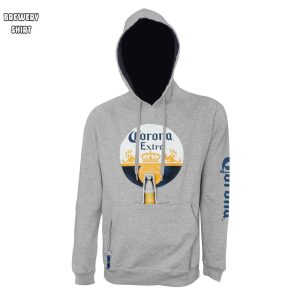 Corona Circle Logo Beer Pouch Hoodie With Bottle Opener
