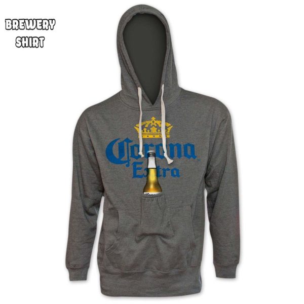 Corona Extra All Grey Beer Pouch Hoodie