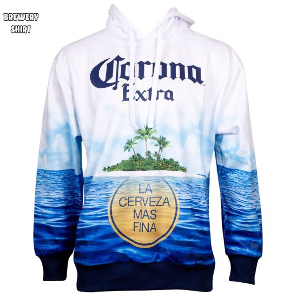 Corona Extra Beer Sublimated Beach Scene Hoodie