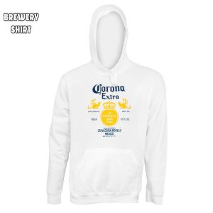 Corona Extra Bottle Label White Hoodie