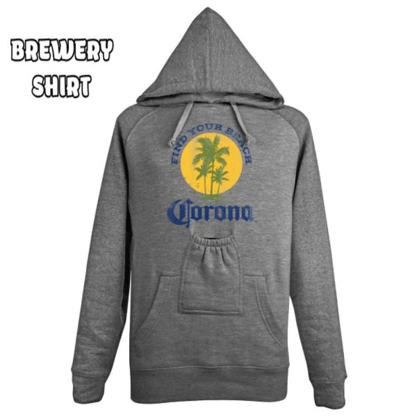 Corona Extra Find Your Beach Beer Pouch Hoodie