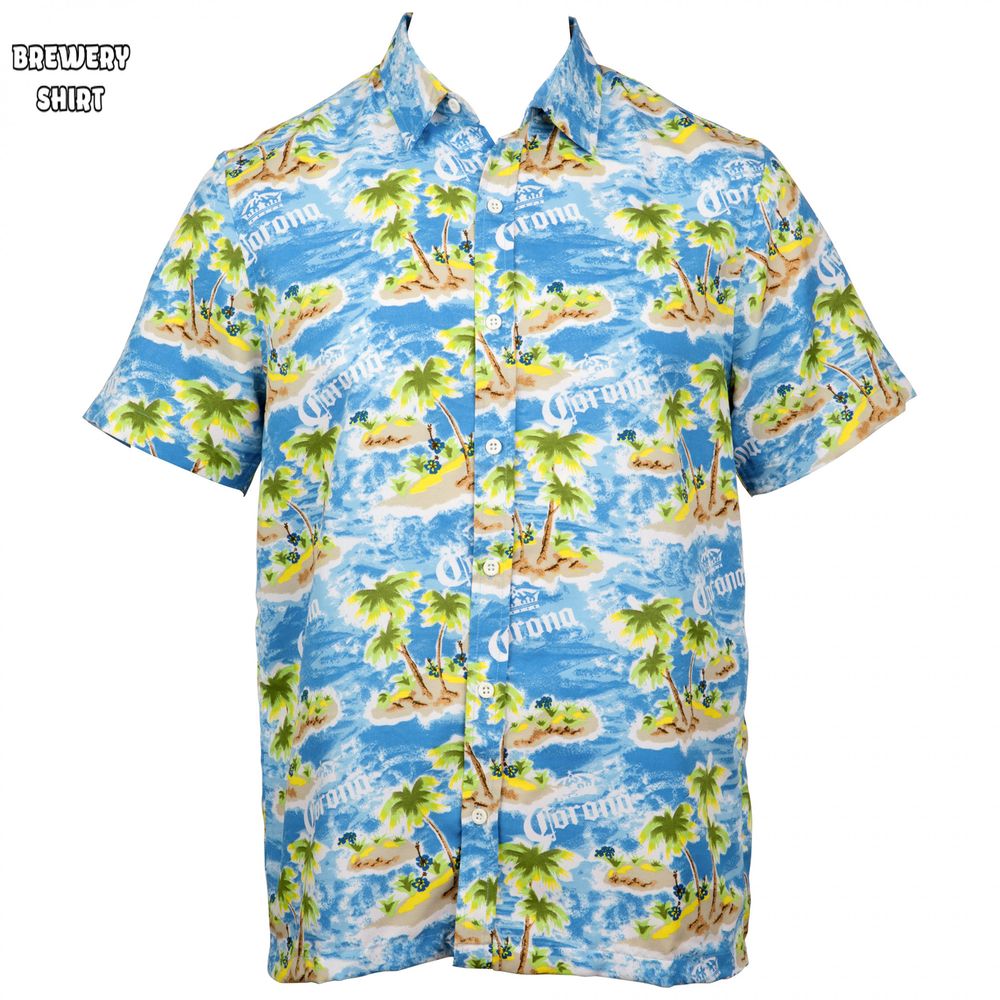 Corona Extra Tropical Island Button-Up Hawaiian Shirt