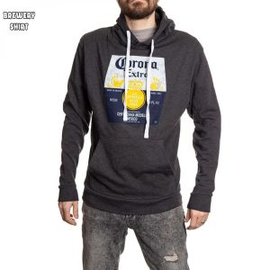 Corona Extra Washed Label Grey Hooded Sweatshirt