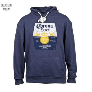 Corona Extra Washed Label Heather Blue Hooded Sweatshirt 0