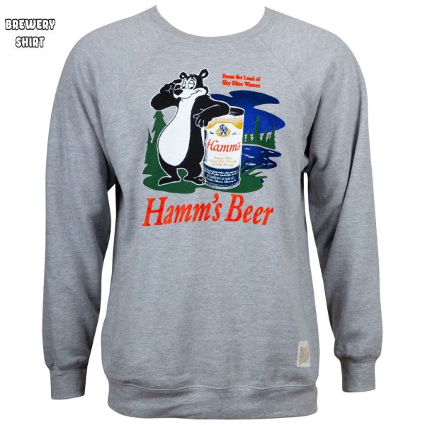 Hamm’s Beer Retro Bear Logo Men’s Heather Grey Sweatshirt