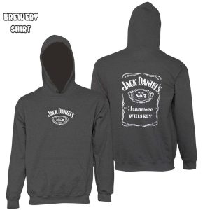 Jack Daniels Charcoal Bottle Label Hoodie 0