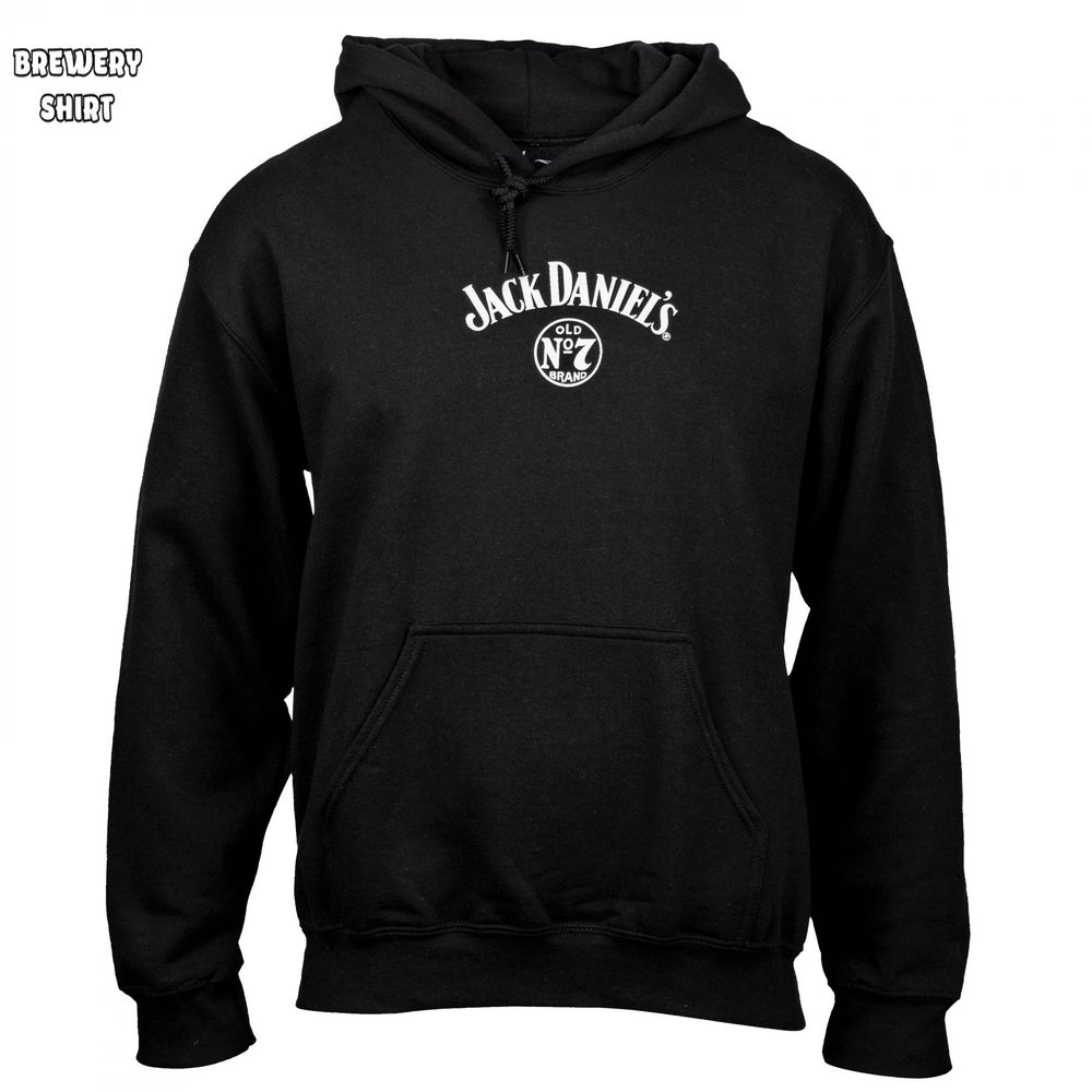 Jack Daniel's Classic Label Black Graphic Hoodie Sweatshirt