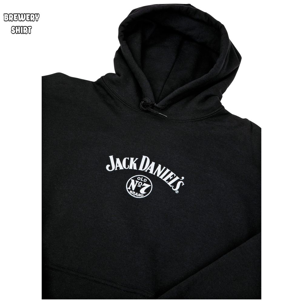 Jack Daniel's Classic Label Black Graphic Hoodie Sweatshirt