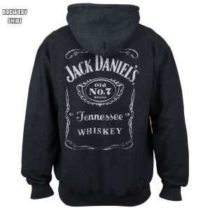 Jack Daniels Label Mineral Wash Front and Back Print Pull Over Hoodie 2