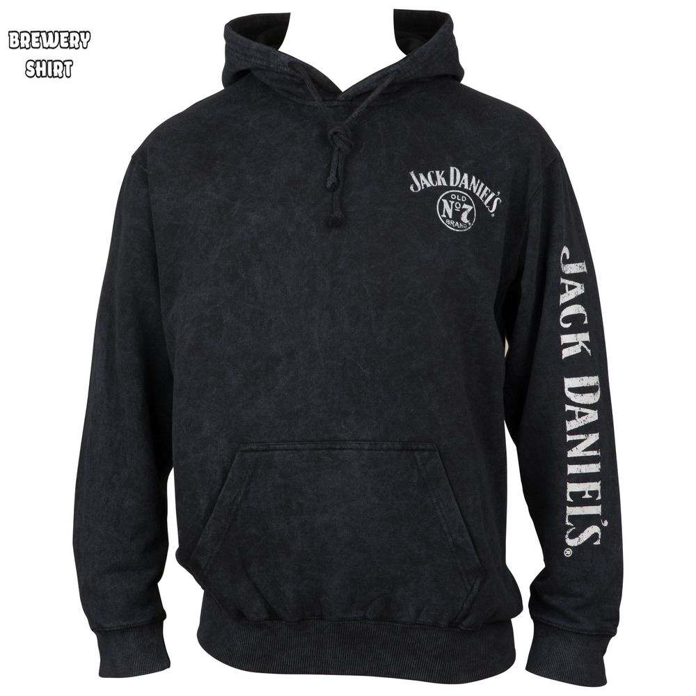 Jack Daniel's No. 7 Mineral Wash Front and Back Print Pull-Over Hoodie
