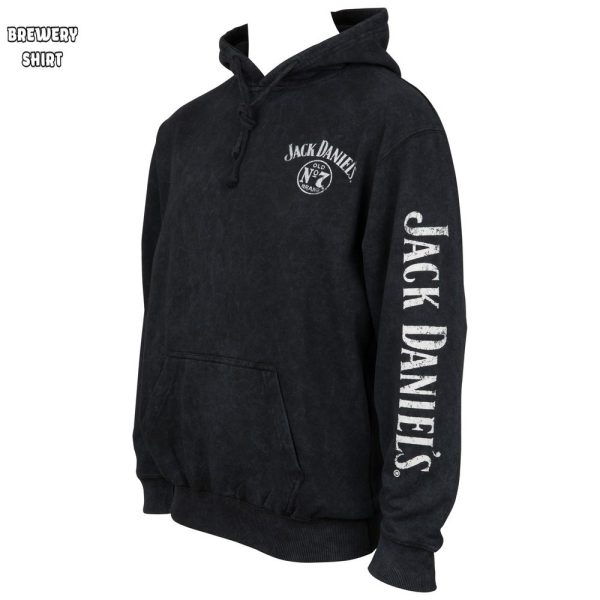 Jack Daniel’s No. 7 Mineral Wash Front and Back Print Pull-Over Hoodie