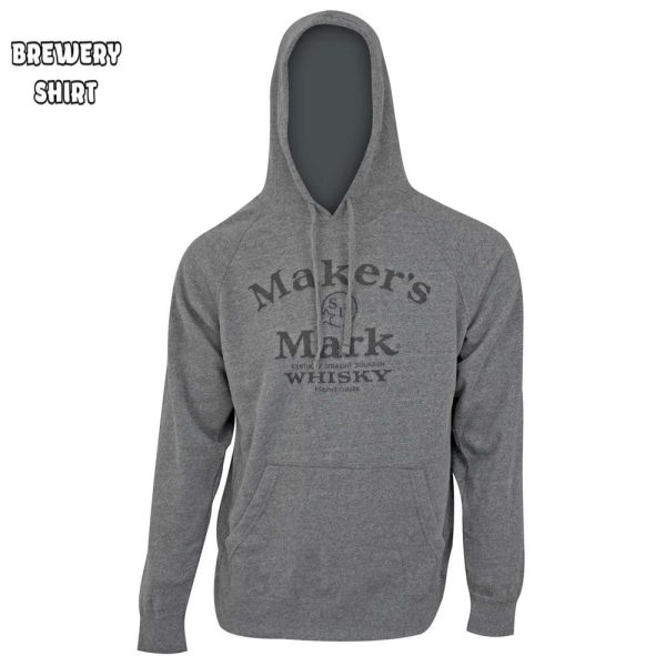 Maker’s Mark Arch Logo Grey Mens Hoodie Sweatshirt