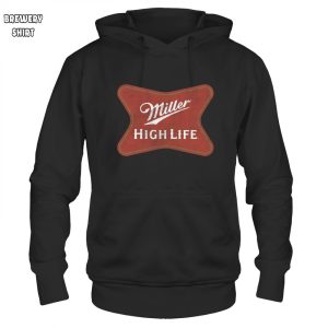 Miller High Life Beer Faded Label Black Hoodie