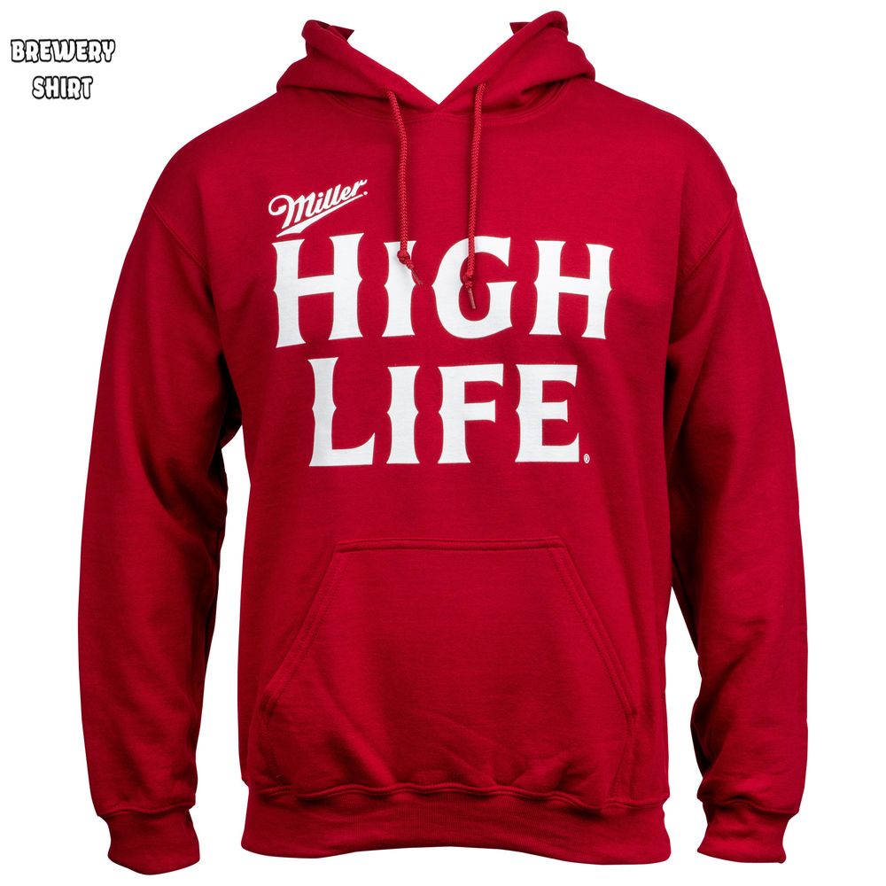Miller High Life Text Logo Red Hoodie