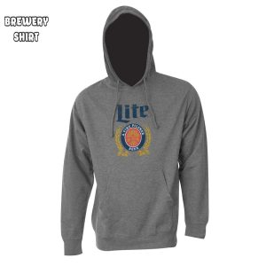 Miller Lite Beer Vintage Logo Men’s Heather Grey Hoodie