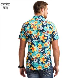 Miller Lite Tropical Cans Hawaiian Shirt 1