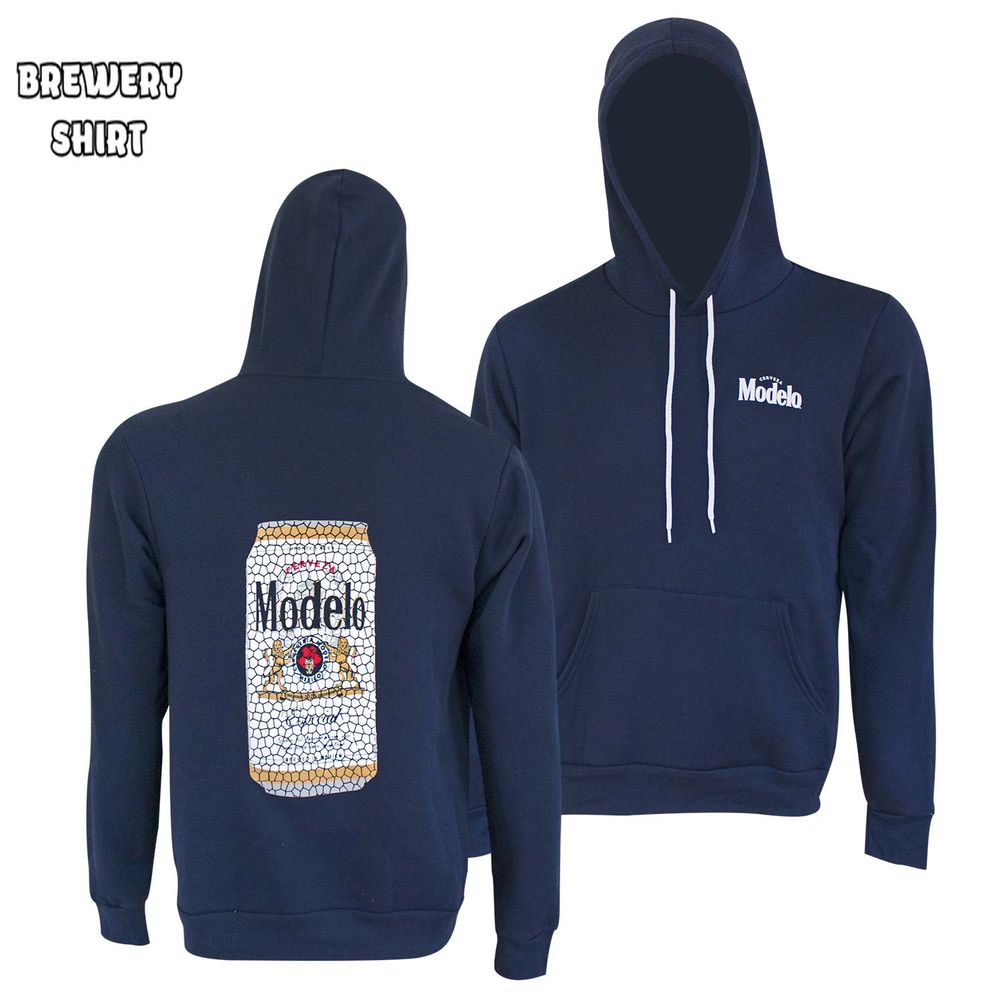 Modelo Stained Glass Can Navy Blue Hoodie