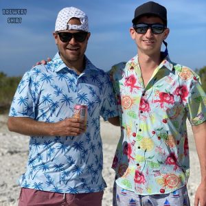 Natty Seltzer Natural Light Aloha Beaches Tropical Bros Hawaiian Shirt
