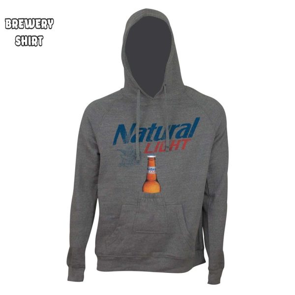 Natural Light Grey Beer Pouch Hoodie